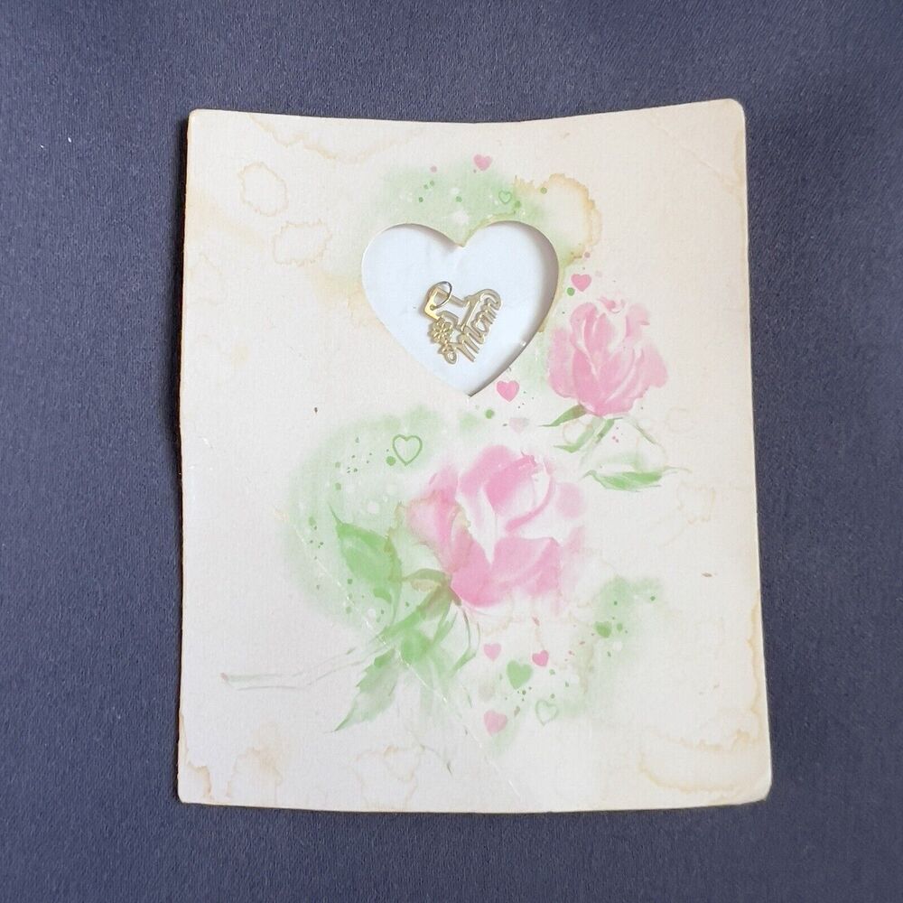 Vintage NOS 14k Yellow Gold Charm # 1 Mom Pendant Gold N Greetings 1983